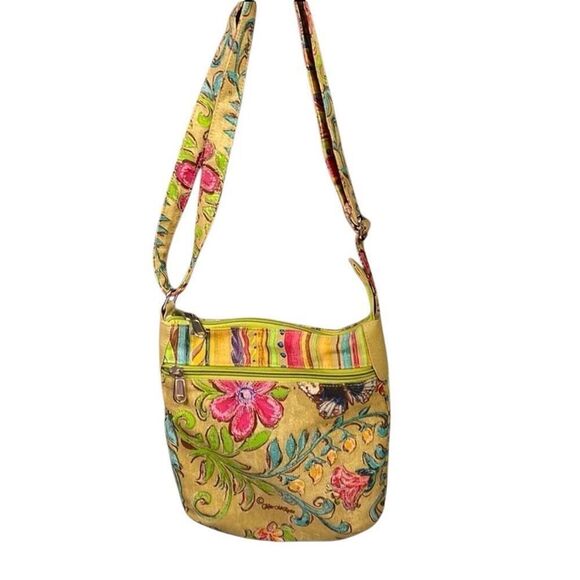 KATE McROSTIE Boho Cottagecore Cotton Floral Shoulder Bag Purse Adjustable Strap - Picture 1 of 8